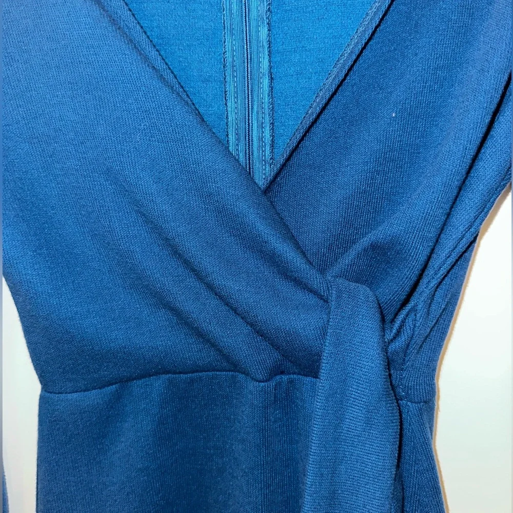 R.Vivimos Dark Teal Blue Winter Long Sleeve Sweater Dress Sz S 4/6